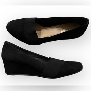 Black Dress Wedge - 6M Classy Suede Work Shoes
